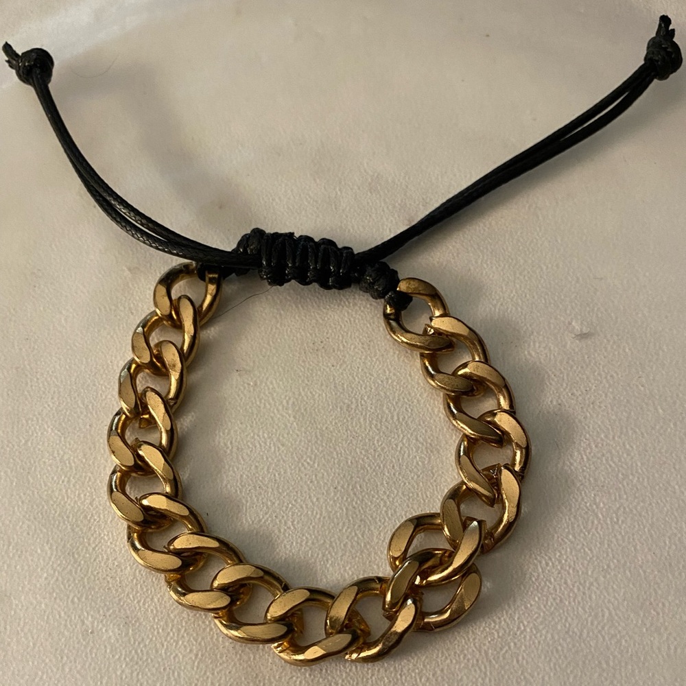 Mens Urban Gold Chain Pull-Tie Bracelet
